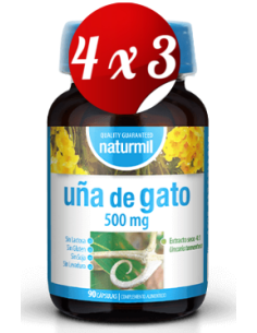 Pack 4x3 uds Uña De Gato 500 Mg  90 Capsulas De Dietmed