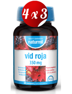 Pack 4x3 uds Vid Roja 350 Mg  60 Comprimidos De Dietmed