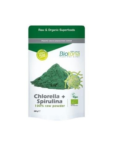 Chlorella Spirulina Raw 200Gr. Bio de Biotona