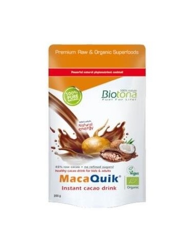 Macaquik Instant Cacao Drink 200Gr. Bio de Biotona