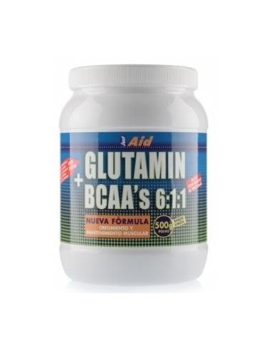 Glutamin + Bcaa Sabor Neutro 500 Gramos Just Aid