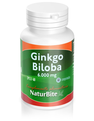 Ginkgo Biloba 6000Miligramos 60 Comprimidos Naturbite
