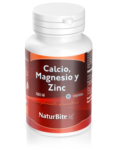 Calcio Magnesio Y Zinc 1450Miligramos 60 Comprimidos Naturbite