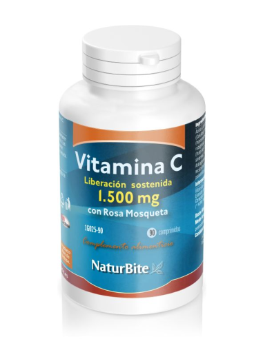 Vitamina C 1500Miligramos Con Rosa Mosqueta Lib.S 90 Comprimidos Naturbite
