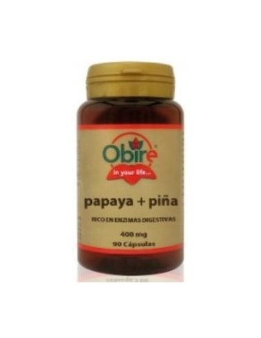 Papaya + piña 400 mg. 90 capsulas de Obire