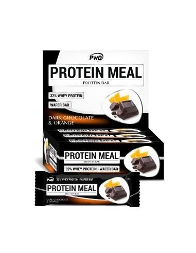 Protein Meal Barritas  Chocolate Negro-Naranja 12U Pwd Nutrition