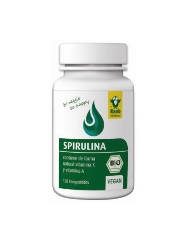 Alga Spirulina 100 Comprimidos Bio Sg Vegan Raab Vitalfood