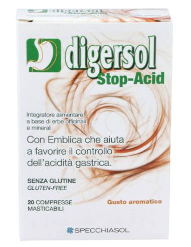 Digersol Stop Acid  20 Comprimidios Masticables Specchiasol