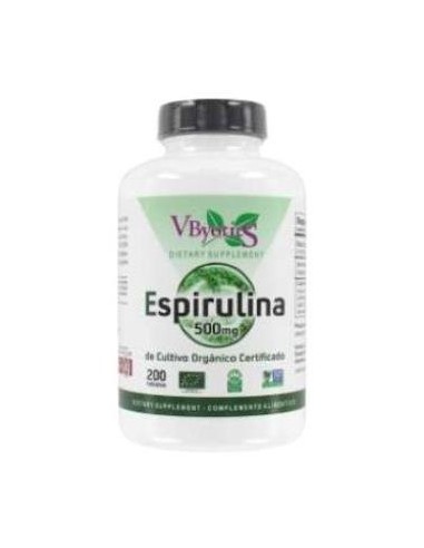 Spirulina Organica 500Mg. 200 Comprimidos de Vbyotics