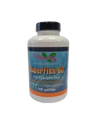 SUPER FISH-60 (35%EPA/25%DHA) Omega 3 de 1000mg 100 Perlas Vbyotics