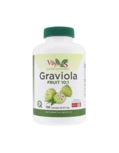 Graviola Fruto 500 mg 10:1 180 Cápsulas Vegetales Vbyotics