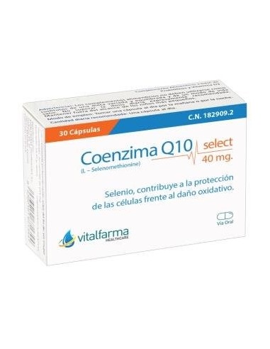 Coenzima Q10 Select 40Miligramos 30 Cápsulas  Vitalfarma