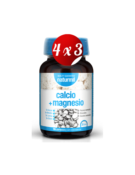 Pack 4x3 uds Calcio+Magnesio 90 Comprimidos De Dietmed