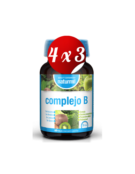 Pack 4x3 uds Complejo B Perlas 60 Comprimidos De Dietmed