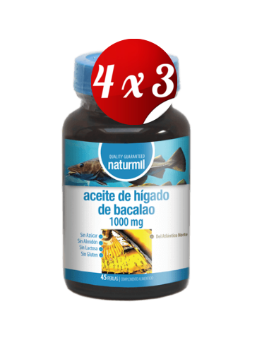 Aceite De Hígado De Bacalao 1000 Mg Naturmil 45 Perlas