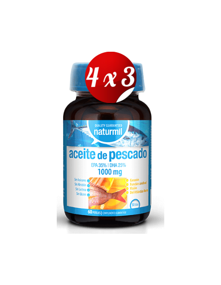 Pack 4x3 uds Aceite De Pescado Ómega 3 1000 Mg 35/25 Perlas 60 Capsulas De Dietmed