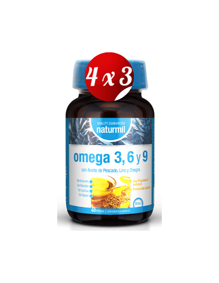 Pack 4x3 uds Ómega 3, 6 Y 9  Perlas 60 Capsulas De Dietmed