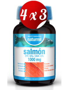 Pack 4x3 uds Salmón 1000 Mg Perlas 45 Capsulas De Dietmed