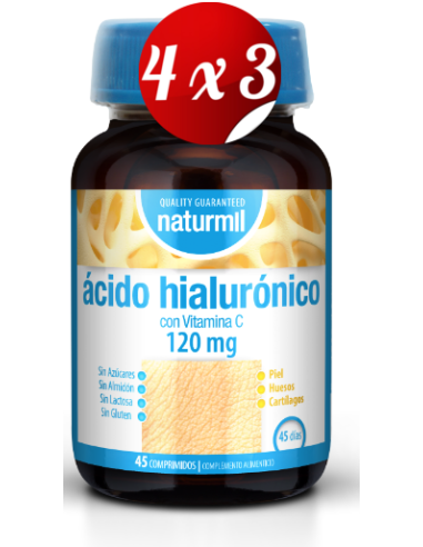 Pack 4x3 uds Ácido Hialurónico 120 Mg  45 Comprimidos De Dietmed