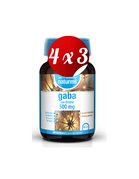 Pack 4x3 uds Gaba 500 Mg  60 Comprimidos De Dietmed
