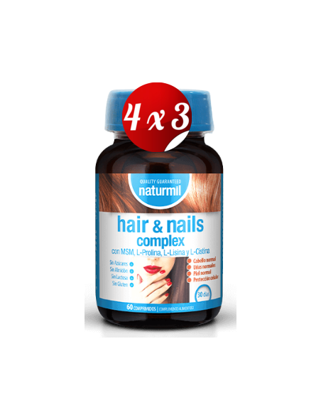 Pack 4x3 uds Hair & Nails Complex  60 Comprimidos De Dietmed