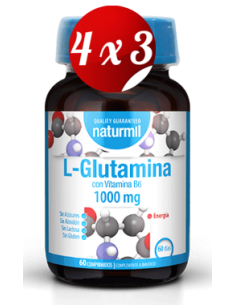 Pack 4x3 uds L-Glutamina  60 Comprimidos De Dietmed