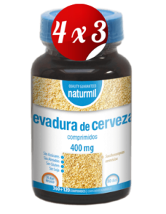 Pack 4x3 uds Levadura De Cerveza 400 Mg  360+120 (480) Comprimidos De Dietmed