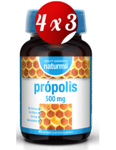 Pack 4x3 uds Própolis 500 Mg  45 Capsulas De Dietmed