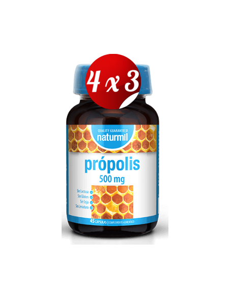 Pack 4x3 uds Própolis 500 Mg  45 Capsulas De Dietmed