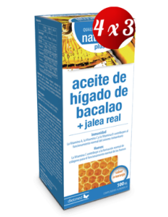 Pack 4x3 uds Aceite De Hígado Bacalao + Jalea Real Plus 500 Ml De Dietmed