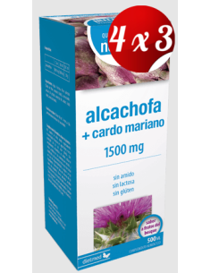 Pack 4x3 uds Alcachofa + Cardo Mariano Plus 500 Ml De Dietmed