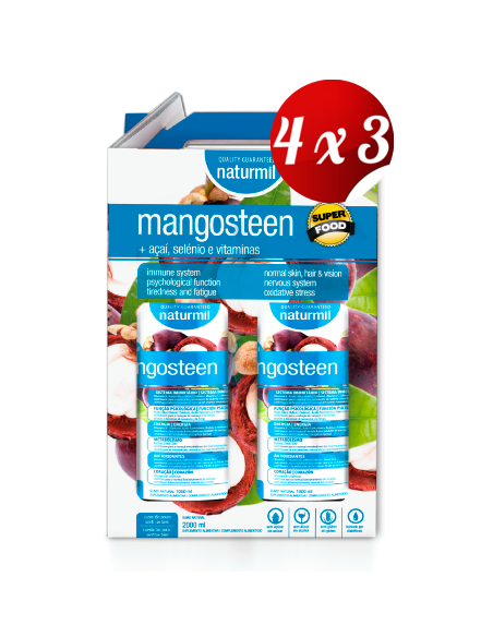 Pack 4x3 uds Mangosteen Plus Pack Economico Zumo Natural 1000 + 1000 Ml De Dietmed