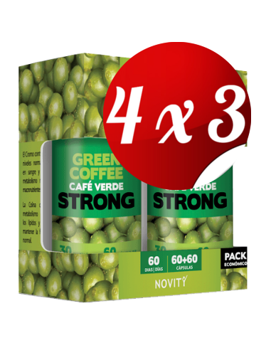Pack 4x3 uds Café Verde Strong Pack Económico  60+60 Capsulas De Dietmed
