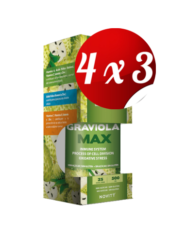 Pack 4x3 uds Graviola Max Solución Oral 500 Ml De Dietmed