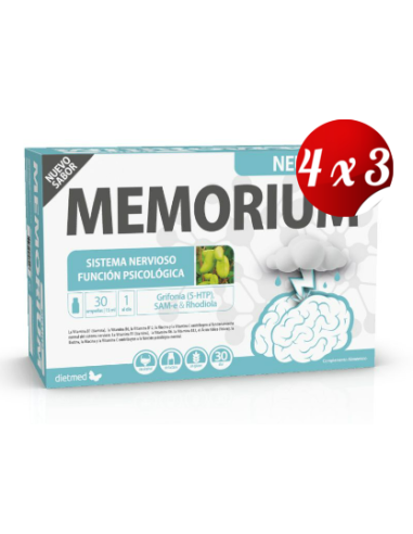 Pack 4x3 uds Memorium Neuro 30 X 15 Ml Ampollas De Dietmed