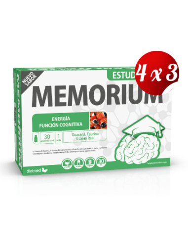 Pack 4x3 uds Memorium Estudiantes  30 X 15 Ml Ampollas De Dietmed