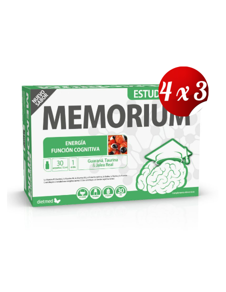 Pack 4x3 uds Memorium Estudiantes  30 X 15 Ml Ampollas De Dietmed