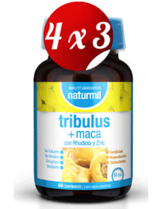 Pack 4x3 uds Tribulus 350 Mg + Maca 350 Mg  60 Comprimidos De Dietmed