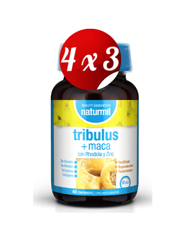Pack 4x3 uds Tribulus 350 Mg + Maca 350 Mg  60 Comprimidos De Dietmed