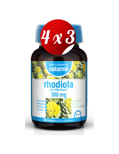 Pack 4x3 uds Rhodiola 300 Mg  60 Comprimidos De Dietmed