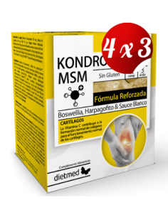 Pack 4x3 uds Kondrosamina Msm Forte  60 Comprimidos De Dietmed