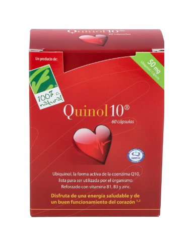 Quinol10®-50mg. 60. Caja con 60 cápsulas de 50mg de Ubiquinol (en blíster)