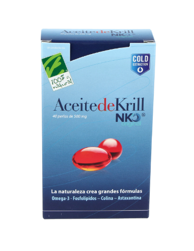 Aceite de KRILL NKO® 40. Caja con 40 perlas de 500mg (en blíster)