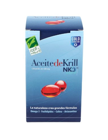 Aceite de KRILL NKO® 120. Caja con 120 perlas de 500mg (en blíster)