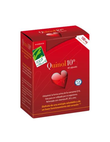 Quinol10®-100mg. 60. Caja con 60 perlas de 100mg de Ubiquinol (en blíster)