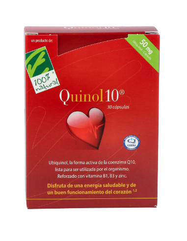 Quinol10®-50mg. 30. Caja con 30 cápsulas de 50mg de Ubiquinol (en blíster)