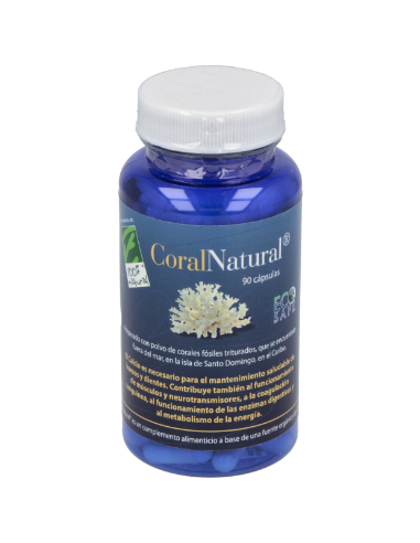 CoralNatural® 90. Bote con 90 cápsulas 1.000mg de polvo de coral marino fósil