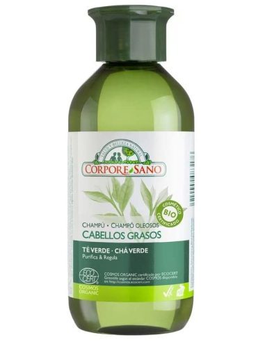 Champu Cabellos Grasos Té verde Cosmos Organic 300 ml de Corpore Sano