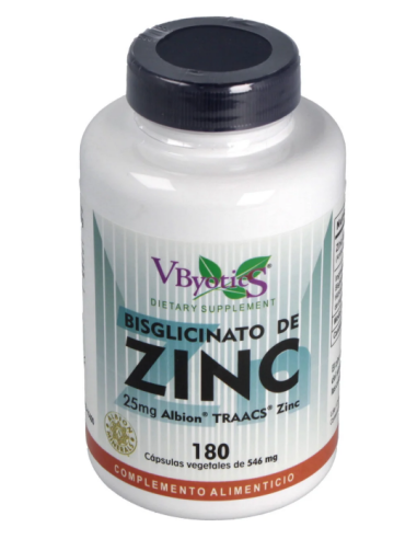 Bisglicinato de Zinc 25 mg 180 Cápsulas Vegetales Vbyotics
