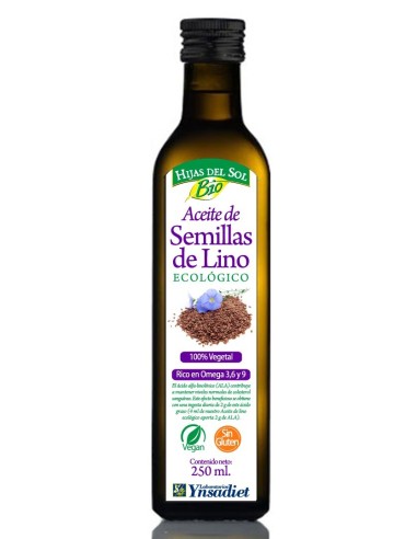 Aceite Semilla De Lino 250Ml.Eco Hijas Del Sol de Ynsadiet